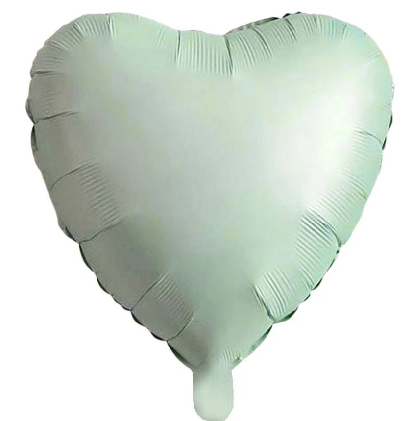 Kalp Retro Yeşil Renk Folyo Balon 24 İNC